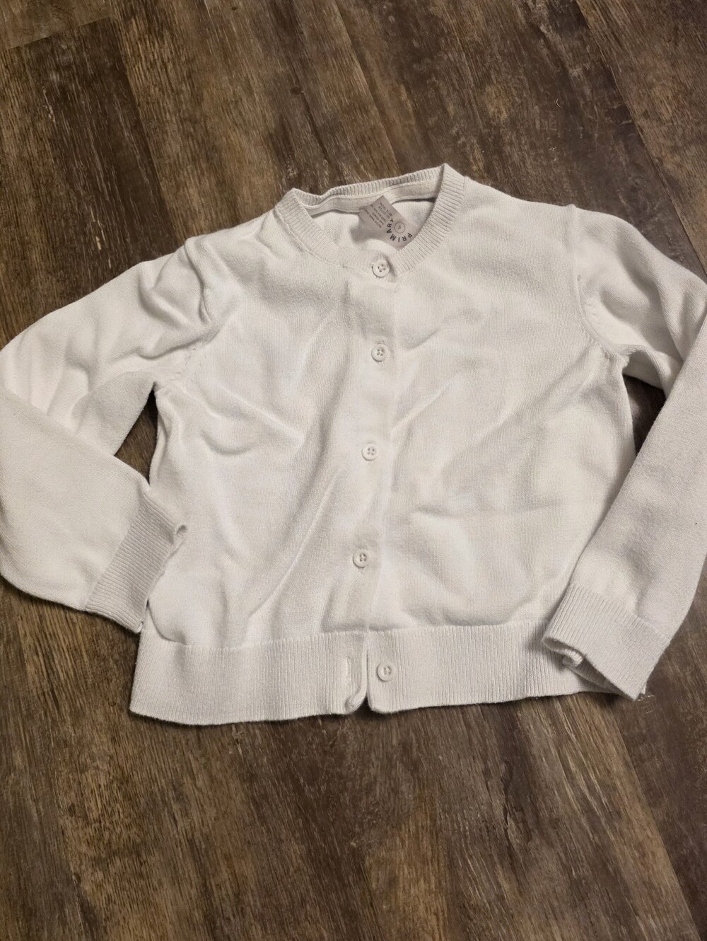 Primary White Button-Front Kids Cardigan 4 4t